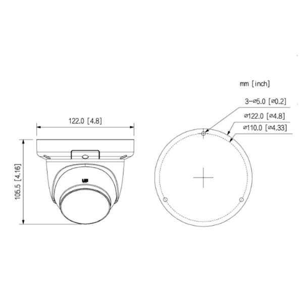 Acheter DAHUA IPC-HDW3449QM-S-IL-0280B Mini-dôme IP 4M H265 WDR Éclairage double LED 50 m / IR 50 m 2.8mm IP67 PoE MIC IA