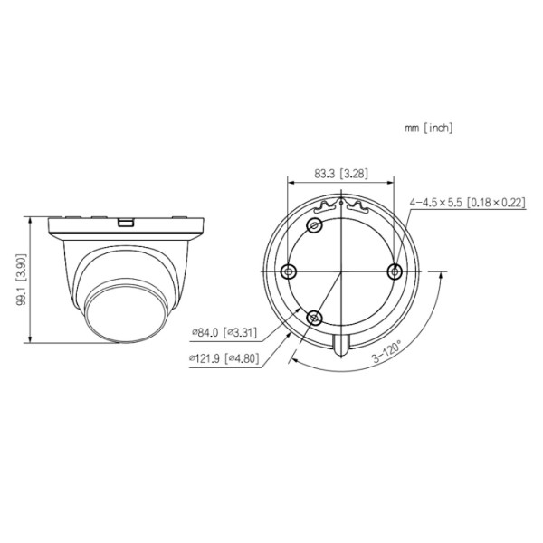 Acheter DAHUA IPC-HDW5442TM-ASE-0280B-S3 Mini-dôme IP H265 4 Mpx WDR 140 dB Deeplight IR 50 m 2.8mm IP67 PoE AUDIO MIC E/S IA
