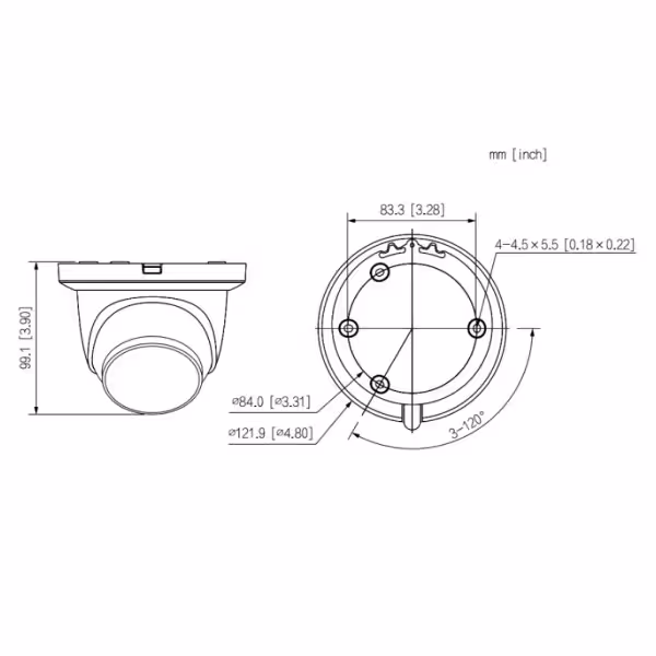Acquistare DAHUA IPC-HDW5442TM-ASE-0280B-S3 MiniDome IP H265 4M WDR140dB Deeplight IR50m 2.8mm IP67 PoE AUDIO MIC I/O AI