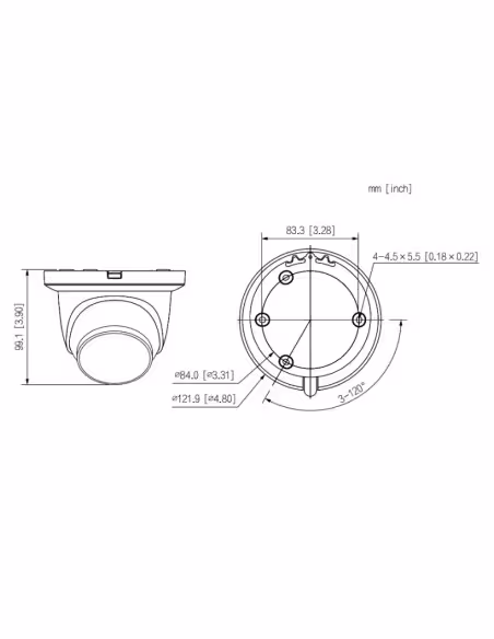 Acquistare DAHUA IPC-HDW5442TM-ASE-0280B-S3 MiniDome IP H265 4M WDR140dB Deeplight IR50m 2.8mm IP67 PoE AUDIO MIC I/O AI