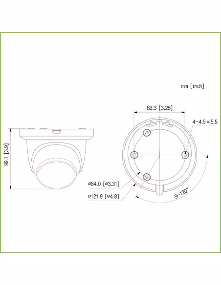 Acquistare DAHUA IPC-HDW5449TM-SE-LED MiniDome IP H265 4M FULL COLOR 2.0 WDR 140dB Starlight LED30m 2.8mm IP67 ePoE SD MIC AI