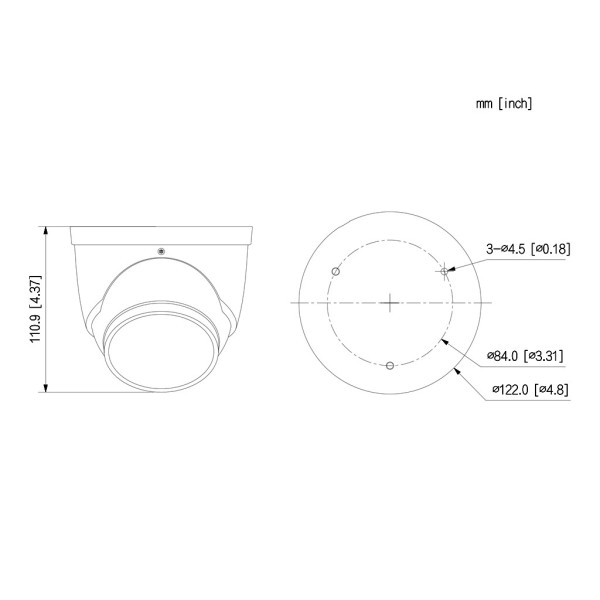 Acheter DAHUA IPC-HDW5449H-ASE-D2 Mini-dôme IP H265 4M à double objectif FULL COLOR 2.0 dWDR Starlight IR 50 m / 2 LED 2.8mm IP6