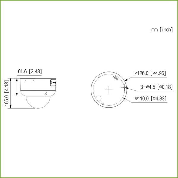 Acheter DAHUA IPC-HDBW5449R1-ZE-LED Dôme IP H265 4M FULL COLOR 2.0 WDR 140 dB Starlight LED 40 m 2.7-12VFM IK10 IP67 ePoE AUDIO 