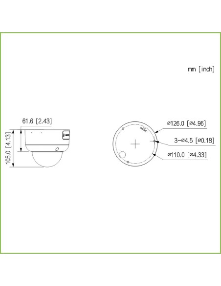 Acheter DAHUA IPC-HDBW5449R1-ZE-LED Dôme IP H265 4M FULL COLOR 2.0 WDR 140 dB Starlight LED 40 m 2.7-12VFM IK10 IP67 ePoE AUDIO 