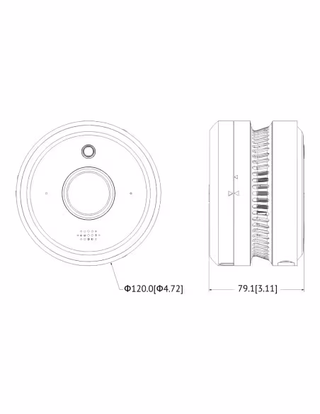 Comprar DAHUA HY-SAV849HA-E Cámara circular IP 5M DN WDR90dB 3DNR IR20m 2.0mm AUDIO MIC E/S con detección de humo e incendio AI