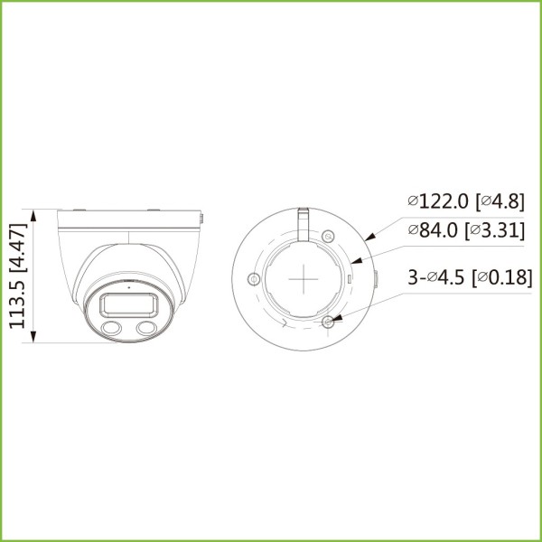 Kaufen DAHUA IPC-HDW5541H-AS-PV Mini-Dome-IP H.265 KI 5MP Tag/Nacht Smart WDR Starlight IR 50 m + LED-Weißlicht 2.8mm IP67 PoE S