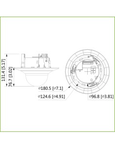 Acheter DAHUA IPC-HDPW5541G-Z Dôme IP encastré H265 IA 5 Mpx Jour/Nuit WDR Starlight IR 40 m 2.7-13.5VFM PoE SD AUDIO E/S 2