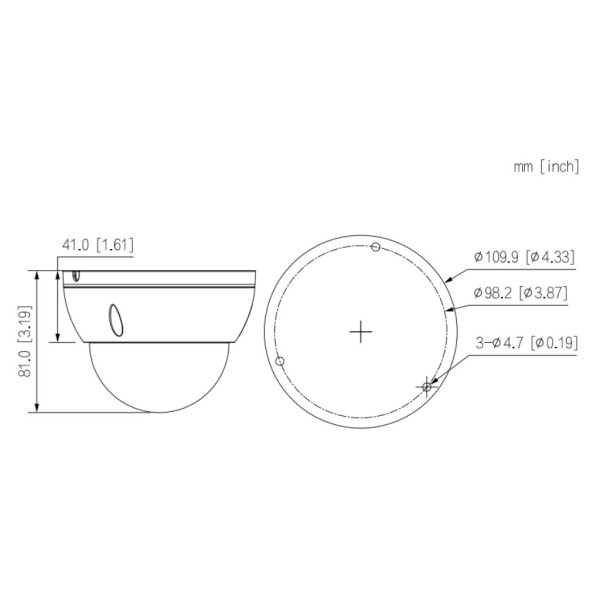 Acheter DAHUA IPC-HDBW2841E-S-0280B Dôme IP H265 8M Jour/Nuit WDR Starlight IR 30 m 2.8mm IK10 IP67 PoE SD IA