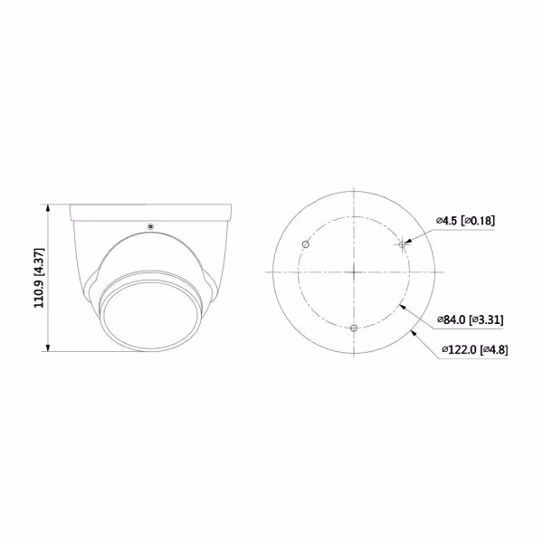 Acheter DAHUA IPC-HDW3849H-AS-PV-0280B-S5 Mini-dôme IP TiOC 3.0 H265 8M WDR Éclairage double LED 30 m / IR 30 m 2.8mm IP67 PoE M