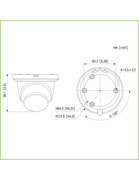 Comprar DAHUA IPC-HDW5842TM-SE-S2 MiniDomo IP H265 8M WDR Starlight+ IR30m 2.8mm IP67 ePoE SD MIC Quick-to-install AI