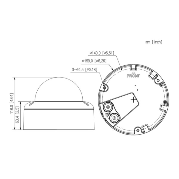 Acheter DAHUA IPC-HDBW5859E1-ZE-IL-B Dôme IP H265 8M WDR Éclairage double LED 50 m / IR 60 m 2,7-12 VFM IK10 IP67 ePoE SD AUDIO 