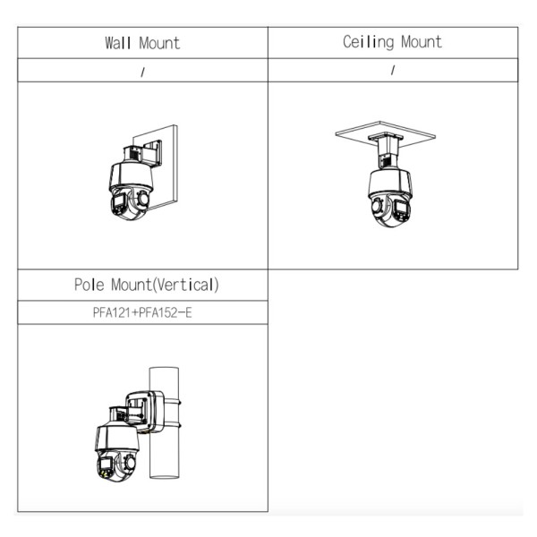 Comprar DAHUA SD3E405DB-GNY-A-PV1 Cámara PTZ IP 4M TiOC H265 WDR Iluminación Dual LED30m/IR50m 5x IP66 PoE AUDIO MIC E/S AI