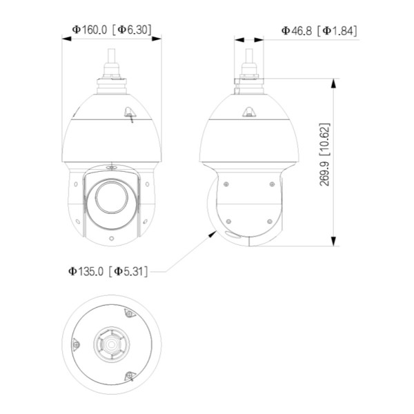 Acheter DAHUA SD4D825MB-HNR Dôme PTZ IP 8M H265 Éclairage double LED100m/IR100m 25x IP67 PoE AUDIO E/S IA