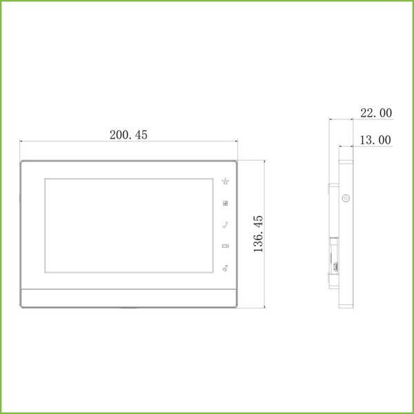 Kaufen DAHUA VTH1550CHW-2-S1 Innenmonitor 7" zur Aufputzmontage für 2-Draht-Video-Türsprechanlage SD 6E 1S Alarm Weiß