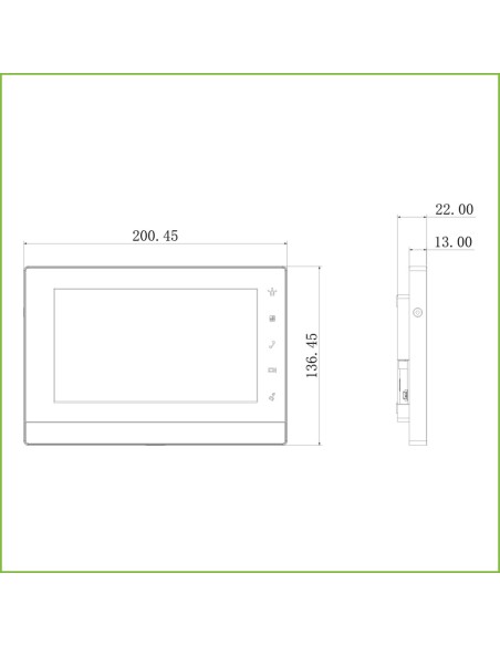 Acquistare DAHUA VTH1550CHW-2-S1 Monitor interno 7" da superficie per videocitofono a 2 fili SD 6E 1S allarme bianco