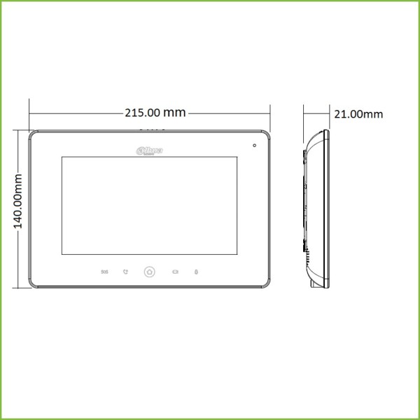 Acquistare DAHUA VTH5221D-S2 Monitor interno 7" da superficie per videocitofono IP WiFi PoE SD 6E 1S Allarme Nero