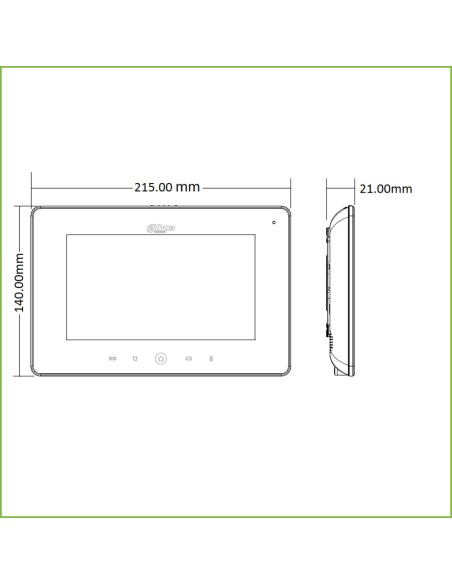 Acquistare DAHUA VTH5221D-S2 Monitor interno 7" da superficie per videocitofono IP WiFi PoE SD 6E 1S Allarme Nero