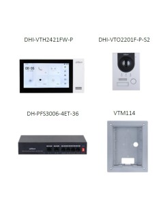 Acheter DAHUA KTP01L-S2(F) kit interphone vidéo IP extérieur à encastrer + moniteur intérieur 2
