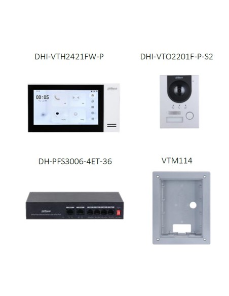 Kaufen DAHUA KTP01L-S2(F) IP-Video-Türsprechanlagen-Set für den Außenbereich zum Einbau + Innenmonitor