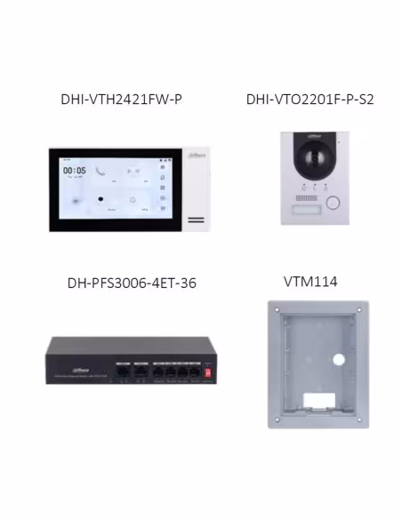 Comprar DAHUA KTP01L-S2(F) Kit Videoportero IP exterior para Insertar + monitor interior