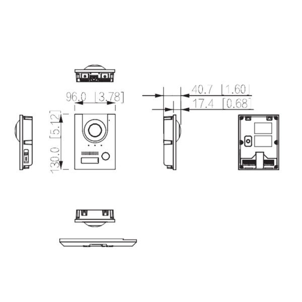 Kaufen DAHUA KTP01L-S2(F) IP-Video-Türsprechanlagen-Set für den Außenbereich zum Einbau + Innenmonitor
