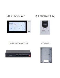 Acheter DAHUA KTP01L-S2(S) kit visiophone IP extérieur pour montage en saillie + moniteur intérieur 2