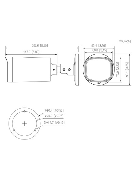 Acheter DAHUA HAC-HFW1200R-Z-S6 Caméra tubulaire HDCVI 4EN1 2M 1080P DN ICR IR 80 m 2.7-12 VF IP67