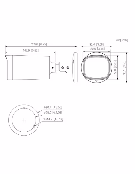 Comprar DAHUA HAC-HFW1200R-Z-S6 Tubular HDCVI 4EN1 2M 1080P DN ICR IR80m 2.7-12 VF IP67