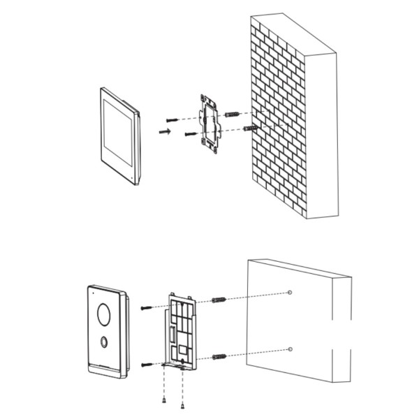 Kaufen DAHUA KTW04 IP-WLAN-Video-Türsprechanlagen-Set für die Außenmontage (Aufputz) + WLAN-Innenmonitor