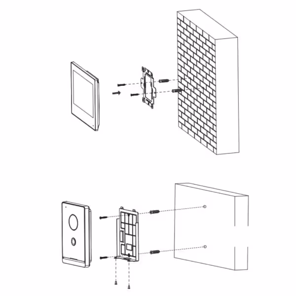 Acquistare DAHUA KTW04 Kit videocitofono IP WiFi da esterno da superficie + monitor WiFi interno