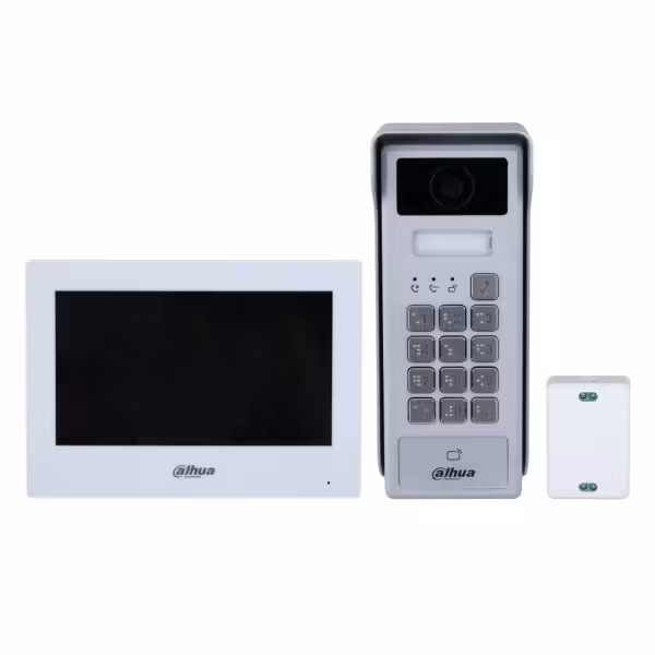 Comprare DAHUA KTX03 Kit videocitofono ibrido WiFi / IP a 2 fili da esterno per superficie + monitor interno