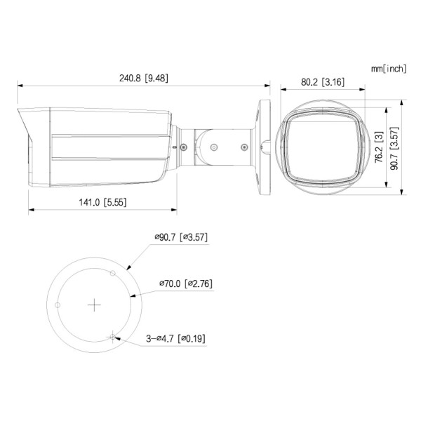 Acheter DAHUA HAC-HFW1239TM-IL-A-0360B-S3 Caméra tubulaire HDCVI 4-en-1 2 Mpx 1080P FULL COLOR WDR Éclairage double Smart Light+