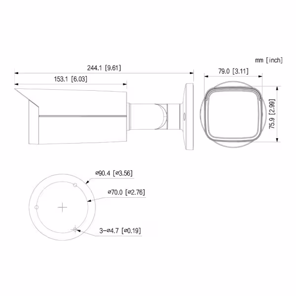 Comprar DAHUA HAC-HFW2241TU-Z-A-B Tubular HDCVI 4EN1 2M 1080P DN ICR WDR Starlight IR80m 2.7-13.5 VFM IP67 MIC Color Negro