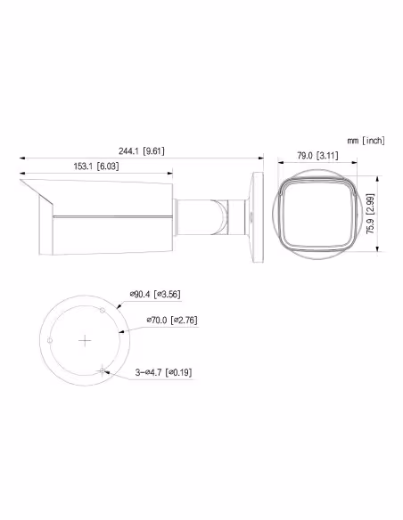 Comprar DAHUA HAC-HFW2241TU-Z-A-B Tubular HDCVI 4EN1 2M 1080P DN ICR WDR Starlight IR80m 2.7-13.5 VFM IP67 MIC Color Negro
