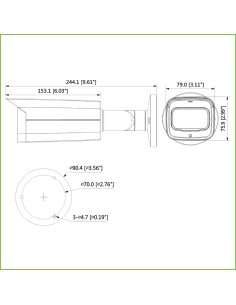 Acheter DAHUA HAC-HFW2249T-I8-A Caméra tubulaire HDCVI 4EN1 2M 1080P FULL COLOR WDR Starlight 3.6mm IP67 AUDIO MIC 2