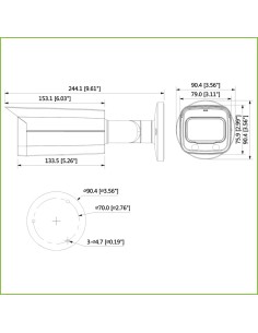 Acheter DAHUA HAC-HFW2249T-I8-A-LED Tubulaire HDCVI 4EN1 2M 1080P FULL COLOR WDR Starlight LED40m 3.6mm IP67 AUDIO MIC 2