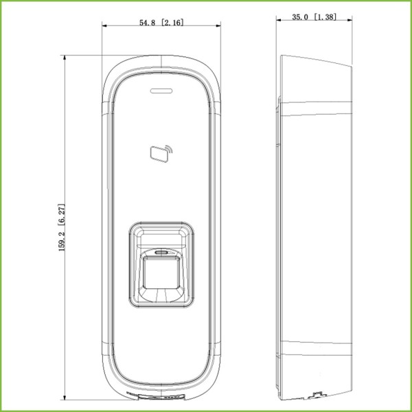 Acquistare DAHUA ASI1202M-D Lettore autonomo tessera EM + impronta digitale RS485 IK10 IP65