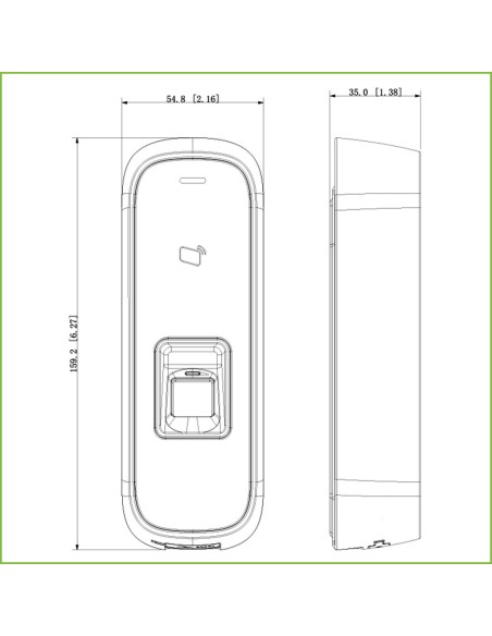 Acheter DAHUA ASI1202M-D Lecteur autonome carte EM + empreinte digitale RS485 IK10 IP65