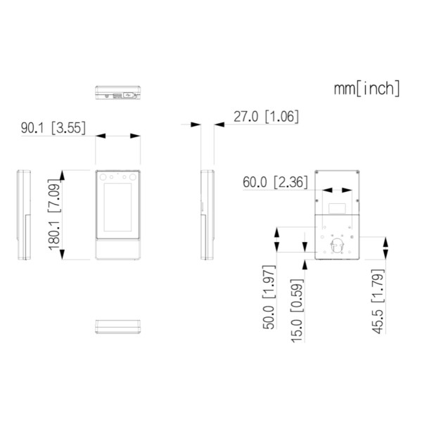 Acheter DAHUA ASI6213S-PW-V1 Lecteur autonome LCD 4,3" tactile de reconnaissance faciale + PIN + carte + QR WiFi 2,4 GHz IP65