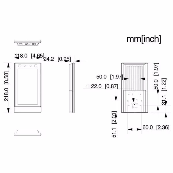 Comprar DAHUA ASI7214S-W Lector Autónomo LCD 7" táctil de Reconocimiento Facial+PIN+Tarjeta+Huella+QR WiFi 2.4GHz
