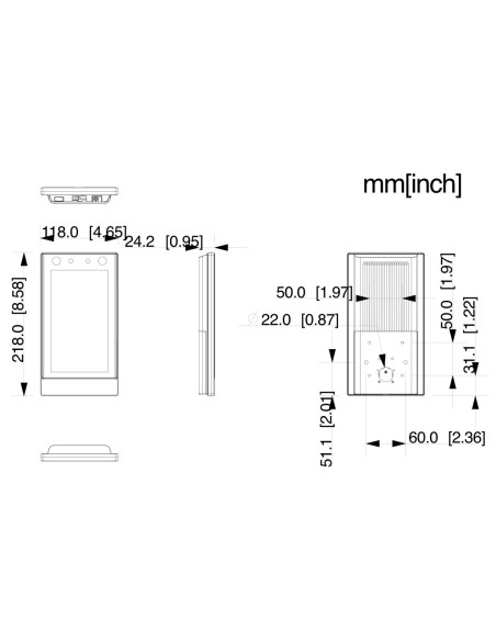Kaufen DAHUA ASI7214S-W автономer LCD-7"-Touchscreen-Leser mit Gesichtserkennung + PIN + Karte + Fingerabdruck + QR, WLAN 2,4 GH