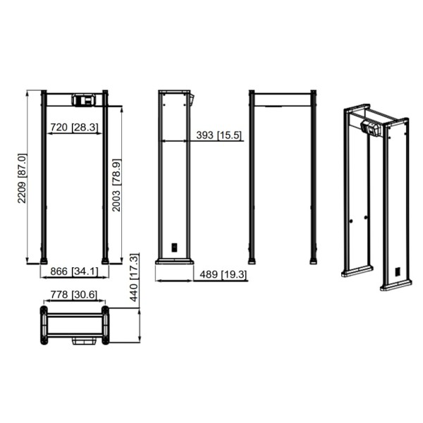 Acheter DAHUA ISC-D118-V2 portique détecteur de métaux à 18 zones avec télécommande