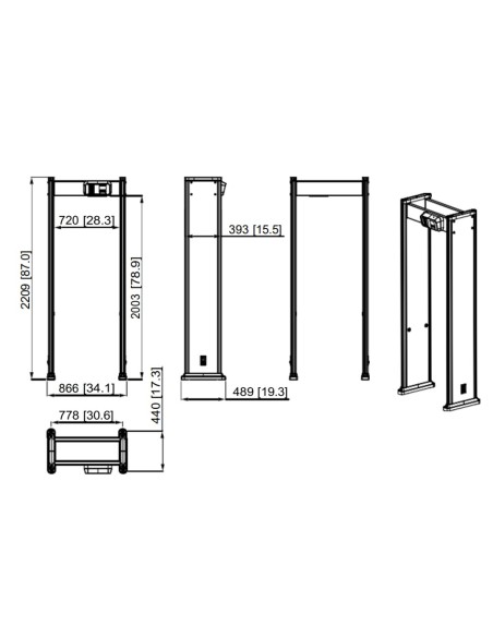 Acheter DAHUA ISC-D118-V2 portique détecteur de métaux à 18 zones avec télécommande