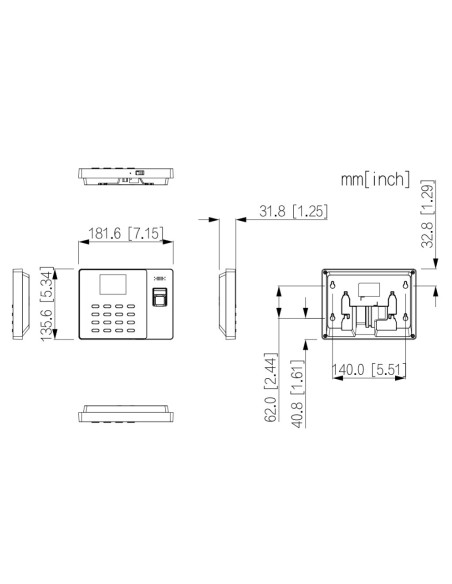Acheter le terminal de contrôle de présence IP DAHUA ASA2212GL avec empreinte digitale, carte MIFARE, PIN
