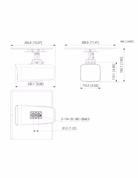 Acheter DAHUA IPC-HFW2441DG-4G-SP-B Caméra tubulaire IP H265 4 Mpx éclairage double LED 20 m / IR 30 m 3.6mm IP67 PIR micro/haut