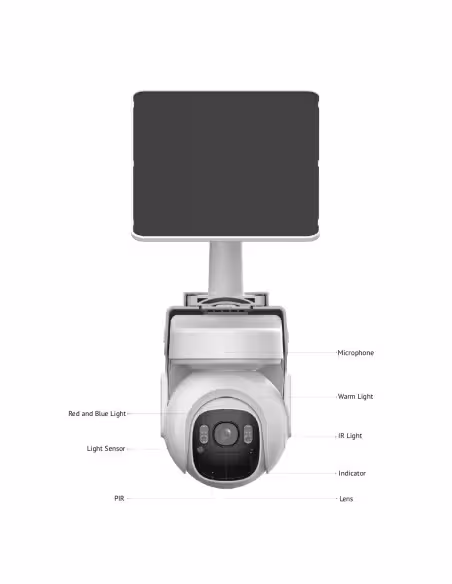 Comprar DAHUA KIT/IPC-PT2449B1-4GB20/M0508 Cámara PT IP 4M H265 LED20m/IR30m 3.6mm IP66 PIR MIC/Altavoz 4G AI + Panel Solar
