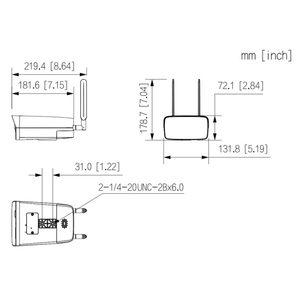 Comprar DAHUA IPC-HFW3441DG-AS-4G-EAU-B-0280B Tubular IP H265 4M WDR Starlight LED30m/IR50m 2.8mm IP67 PIR AUDIO MIC E/S 4G AI