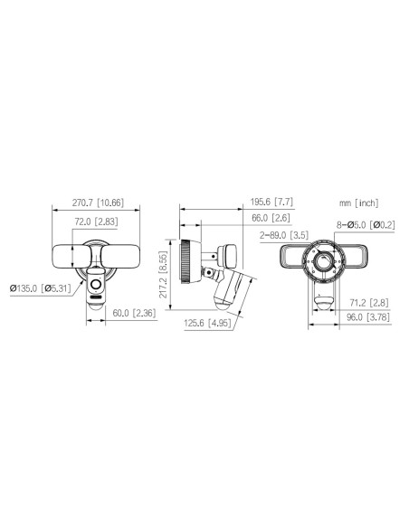 Comprare DAHUA IPC-WL46A Telecamera IP H265 4MP con doppio faro riflettore da 30 m + IR 10 m e sirena 2.8mm IP65 MIC I/O PIR WiF