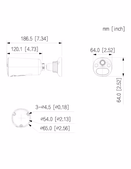 Acheter DAHUA BF4CP/M0508 Caméra tubulaire IP H.265 4 MP Éclairage double LED 20 m / IR 15 m 2.1mm IP66 PIR Micro / Haut-parleur
