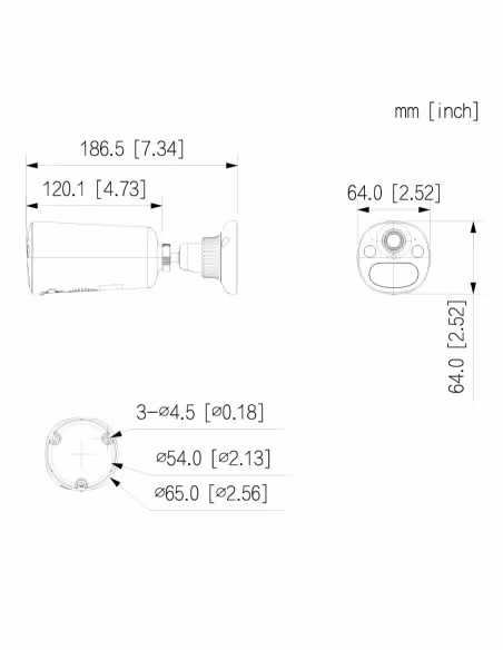Comprar DAHUA BF4CP-XL/M0508 Tubular IP H265 4M Iluminación Dual LED20m/IR15m 2.1mm IP66 PIR MIC/Altavoz WiFi AI con batería + P